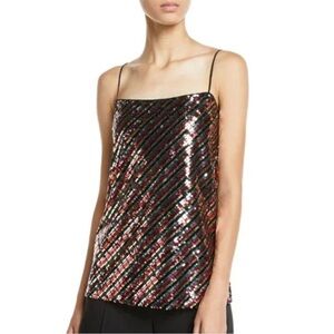 Milly red green black sequin camisole